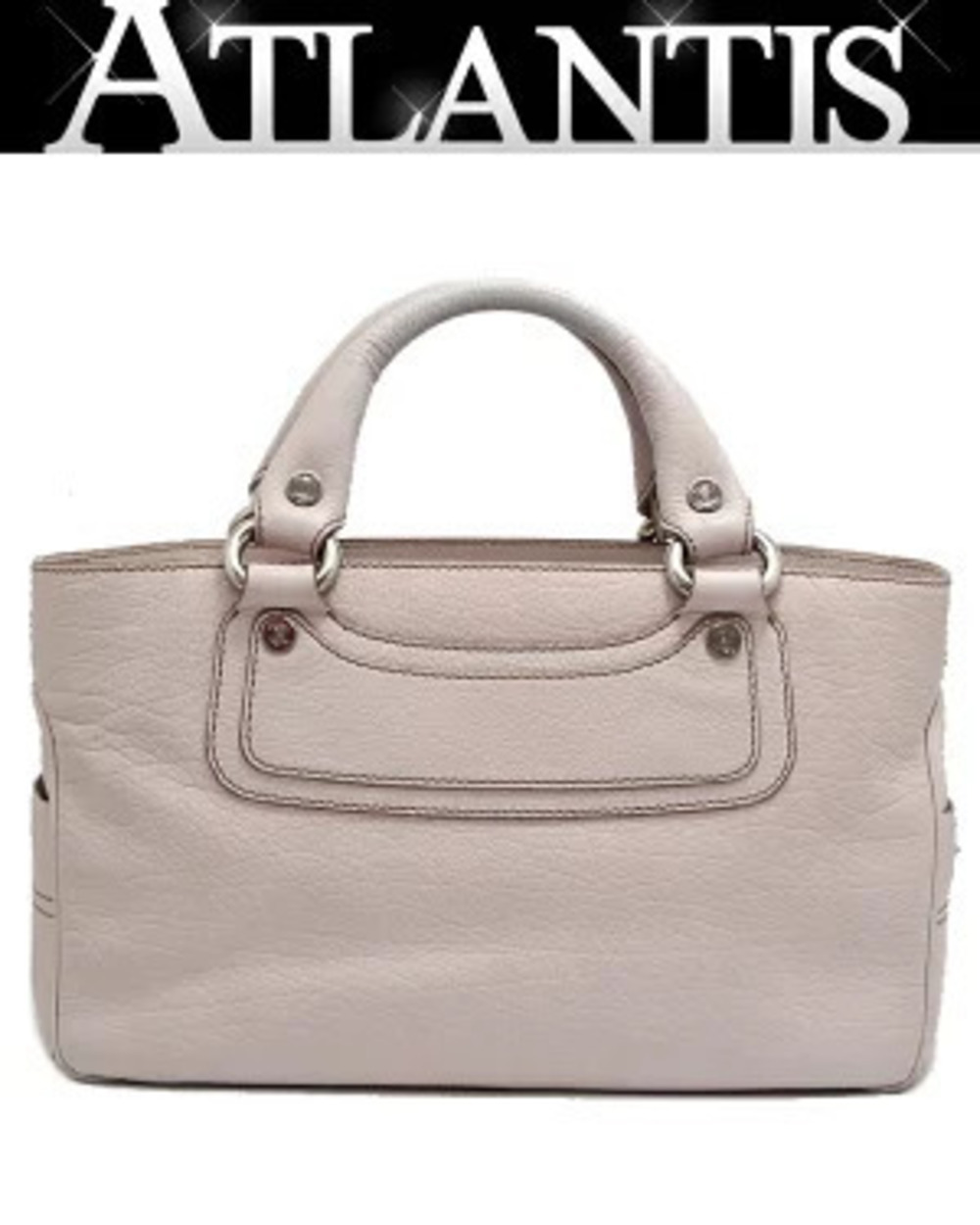 Celine Boogie Bag Handbag Leather Pink Beige Cream